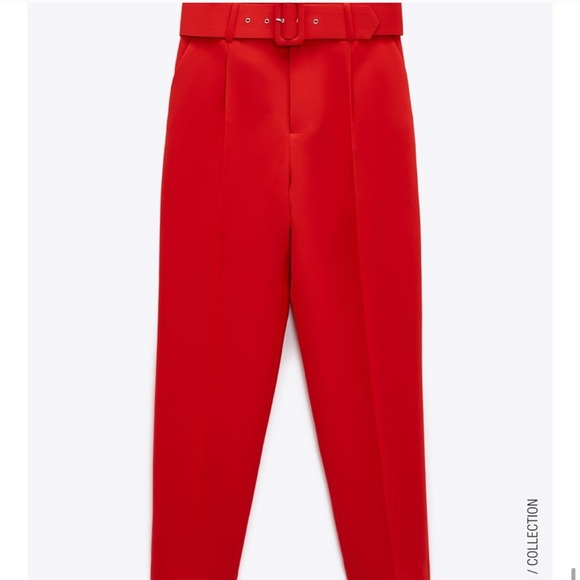 NWT ZARA 2 PIECE LAPELLESS BLAZER + PANTS CORAL S/M - Picture 9 of 11